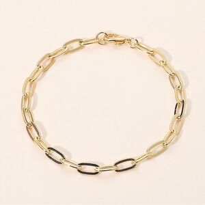 18K Gold Filled Oval Paperclip Chain Bracelet